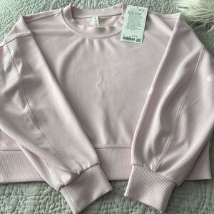Lululemon perfectly oversized ribbed crop crew. Meadow Pink